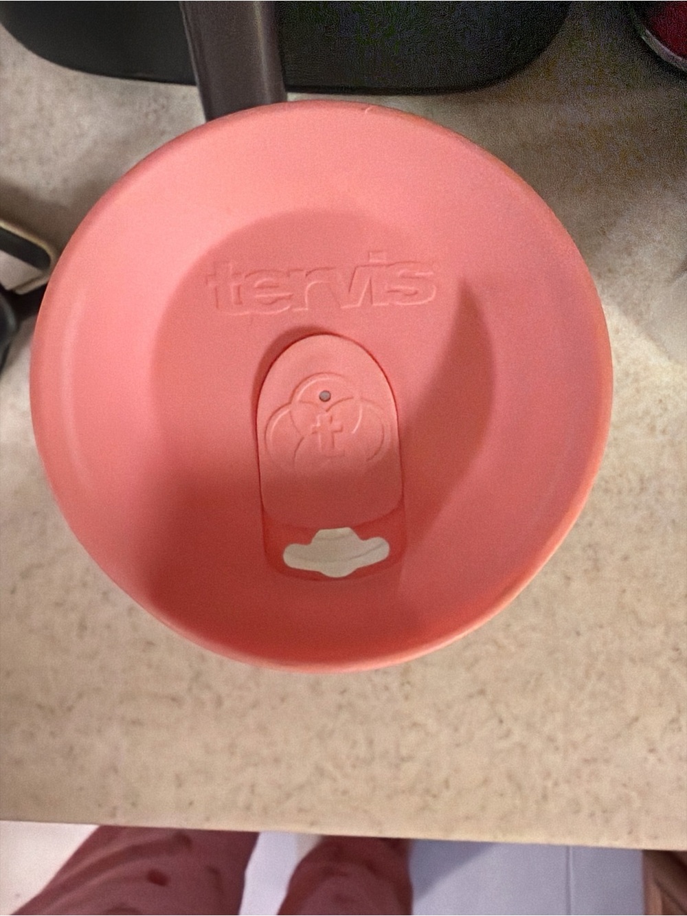 Tervis 24 oz Tumbler with Pink Lid Tropical Palm Double-Wall - Picture 3 of 3